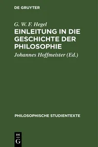 Einleitung in die Geschichte der Philosophie_cover