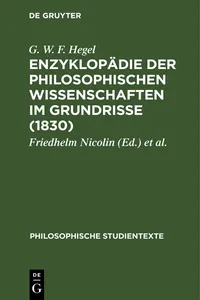 Enzyklopädie der philosophischen Wissenschaften im Grundrisse_cover