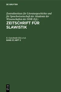 Zeitschrift für Slawistik. Band 37, Heft 3_cover