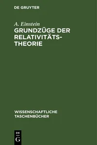 Grundzüge der Relativitätstheorie