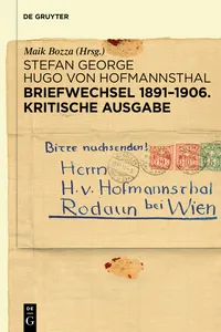 Briefwechsel 1891–1906. Kritische Ausgabe