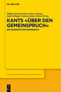 Kants »Über den Gemeinspruch«_cover