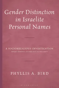 Gender Distinction in Israelite Personal Names_cover