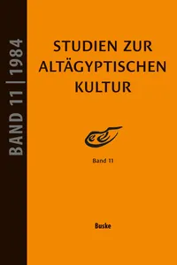 Studien zur Altägyptischen Kultur Band 11_cover