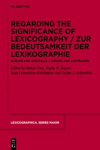 Regarding the Significance of Lexicography / Zur Bedeutsamkeit der Lexikographie_cover