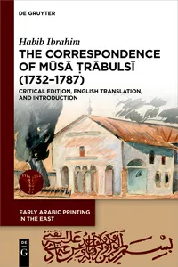 The Correspondence of Mūsā Ṭrābuls_cover