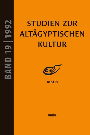 Studien zur Altägyptischen Kultur Band 19