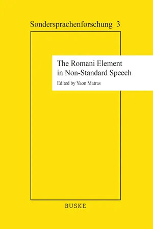 The Romani Element in Non-Standard Speech