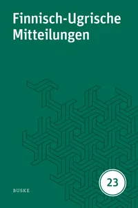 Finnisch-Ugrische Mitteilungen Band 23
