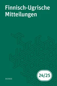 Finnisch-Ugrische Mitteilungen Band 24/25_cover