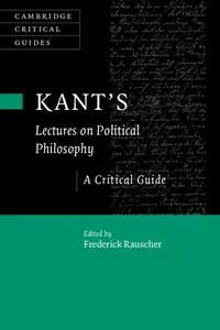 Kant's Lectures on Political Philosophy_cover