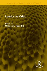 Landor as Critic_cover