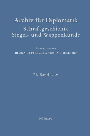 Archiv für Diplomatik, Schriftgeschichte, Siegel- und Wappenkunde