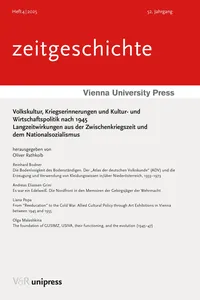 Volkskultur, Kriegserinnerungen und Kultur- und Wirtschaftspolitik nach 1945_cover