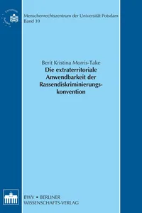 Die extraterritoriale Anwendbarkeit der Rassendiskriminierungskonvention_cover