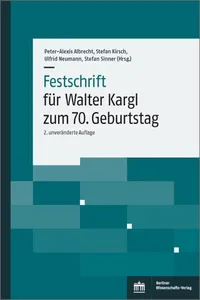 Festschrift für Walter Kargl zum 70. Geburtstag_cover