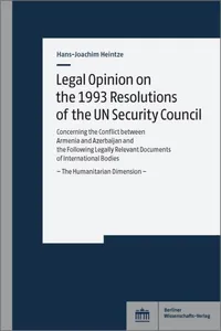 Legal Opinion on the 1993 Resolutions of the UN Security Council_cover