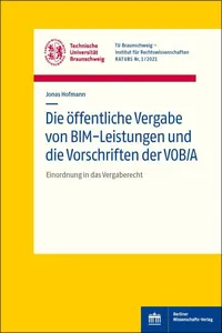 Die öffentliche Vergabe von BIM-Leistungen und die Vorschriften der VOB/A_cover