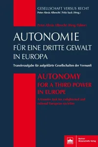 Autonomie für eine Dritte Gewalt in Europa / Autonomy for a Third Power in Europe_cover