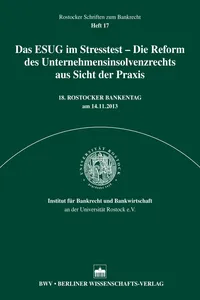 Das ESUG im Stresstest – Die Reform des Unternehmensinsolvenzrecht aus Sicht der Praxis_cover