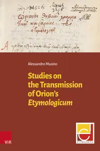 Studies on the Transmission of Orion's Etymologicum_cover