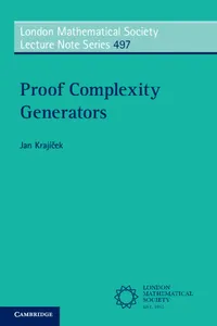 Proof Complexity Generators_cover