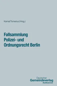Fallsammlung Polizei- und Ordnungsrecht Berlin_cover