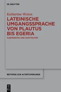 Lateinische Umgangssprache von Plautus bis Egeria_cover