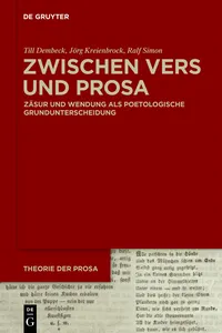 Zwischen Vers und Prosa_cover