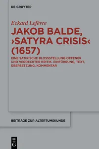 Jakob Baldes ›Satyra Crisis_cover