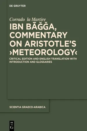 Ibn Bāǧǧa, Commentary on Aristotle’s ›Meteorology‹