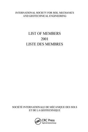 List of Members 2001: ISSMGE