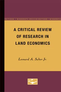 A Critical Review of Research in Land Economics_cover