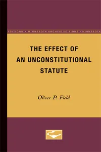 The Effect of an Unconstitutional Statute_cover