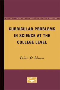 Curricular Problems in Science at the College Level_cover