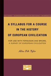 A Syllabus for a Course in the History of European Civilization_cover