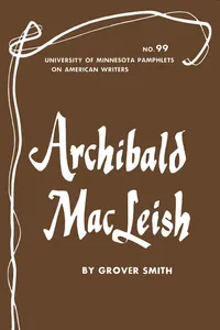 Archibald MacLeish - American Writers 99_cover
