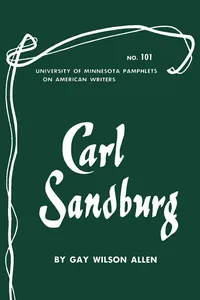 Carl Sandburg - American Writers 97_cover