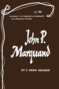 John P. Marquand - American Writers 46_cover