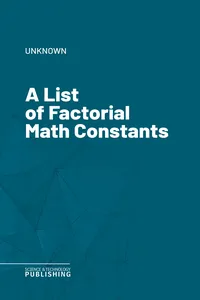 A List of Factorial Math Constants_cover