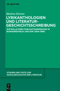 Lyrikanthologien und Literaturgeschichtsschreibung_cover