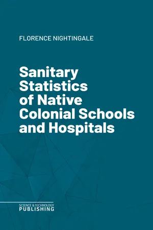Sanitary Statistics of Native Colonial Schools and Hospitals