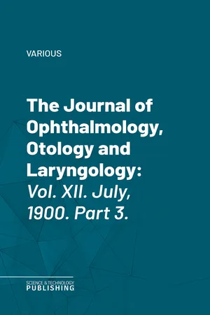 The Journal of Ophthalmology, Otology and Laryngology