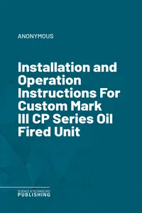 Installation and Operation Instructions For Custom Mark III CP Series Oil Fired Unit_cover