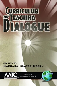 Curriculum and Teaching Dialogue Vol 8 1 & 2_cover
