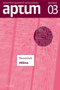 Aptum, Zeitschrift für Sprachkritik und Sprachkultur 20. Jahrgang. 2024, Heft 3_cover