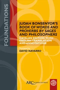 Judah Bonsenyor’s "Book of Words and Proverbs by Sages and Philosophers"_cover