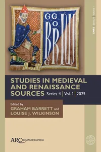 Studies in Medieval and Renaissance Sources, series 4, volume 1