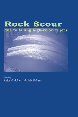Rock Scour Due to Falling High-Velocity Jets