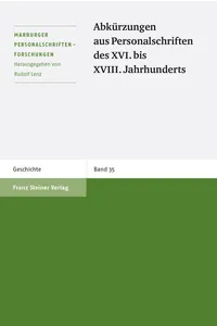 Abkürzungen aus Personalschriften des XVI. bis XVIII. Jahrhunderts_cover